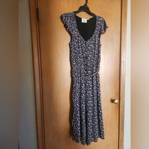 Navy Floral Jumpsuit Maeve by Anthropologie Medium